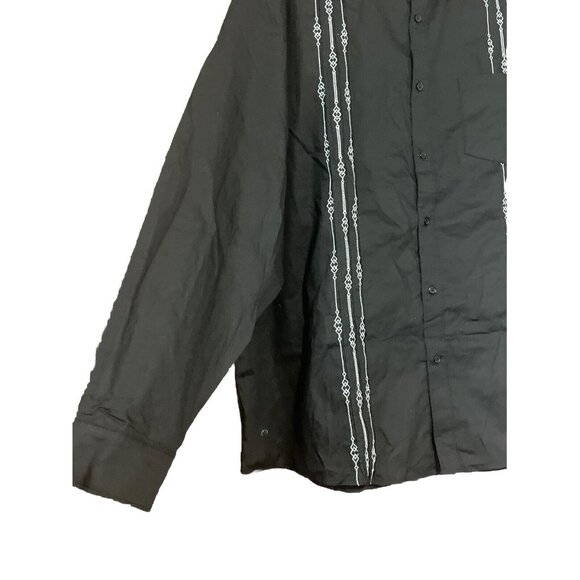 Mens Rockabilly Shirt Black Contrast White Stitching 2XL Hot Rod Bowling Swinger - Picture 5 of 7